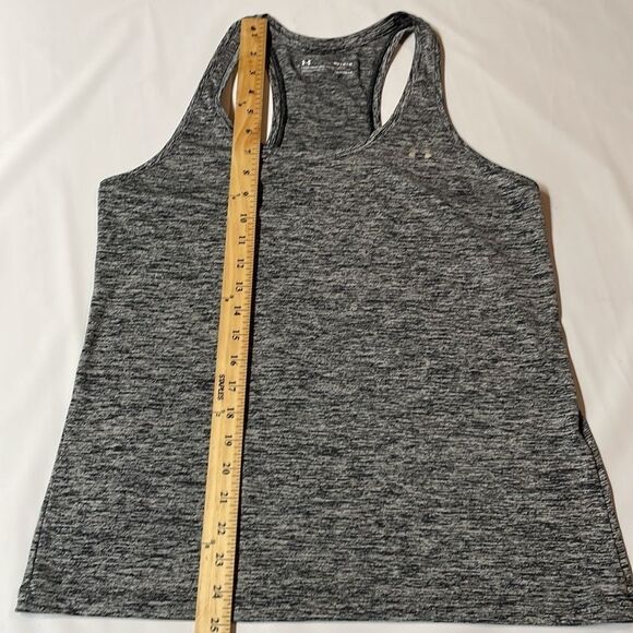 Under Armour women’s Blk/Gray Loose Fit Heat Gear Racer Back Tank Top Sz M - Picture 3 of 6